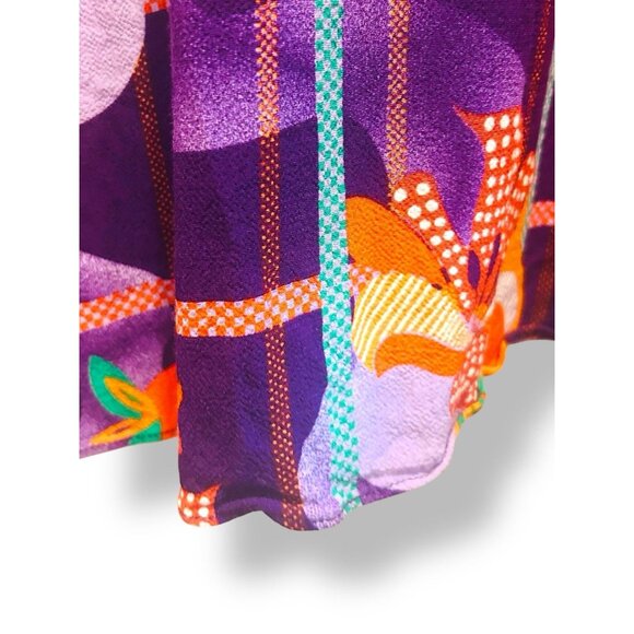 & Other Stories Paris Atelier Purple Floral Midi Dress Ruffle Detail US 4 Boho - Picture 6 of 14